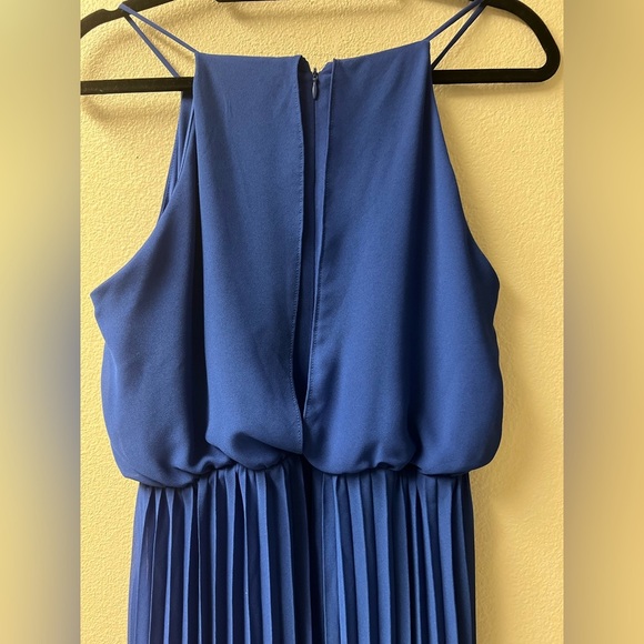 NWT Sam Edelman Blue Pleated Halter Midi Dress - Size 8 - Picture 8 of 11